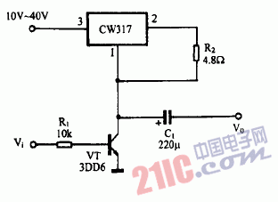 巧用CW317作高增益放大器电路图