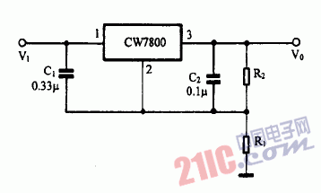 巧用CW7800作高输出集成稳压电源电路图