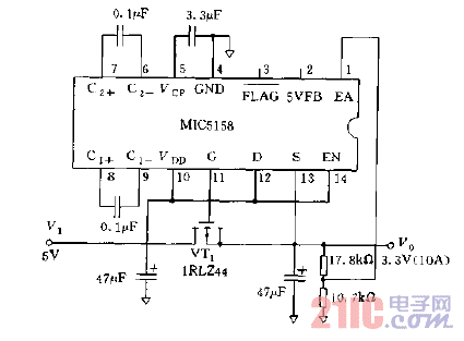 采用MIC5158构成的电源电路图.gif