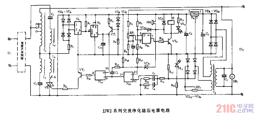 JJW2系列交流净化稳压电源电路.gif