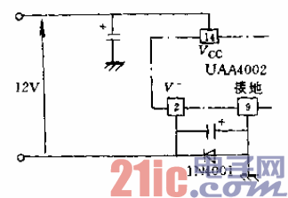 16.无负电源时UAA4002的正确应用电路原理图.gif