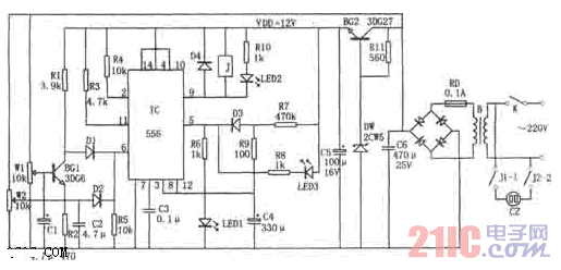556构成的电冰箱过压、欠压、断电延时保护器.gif