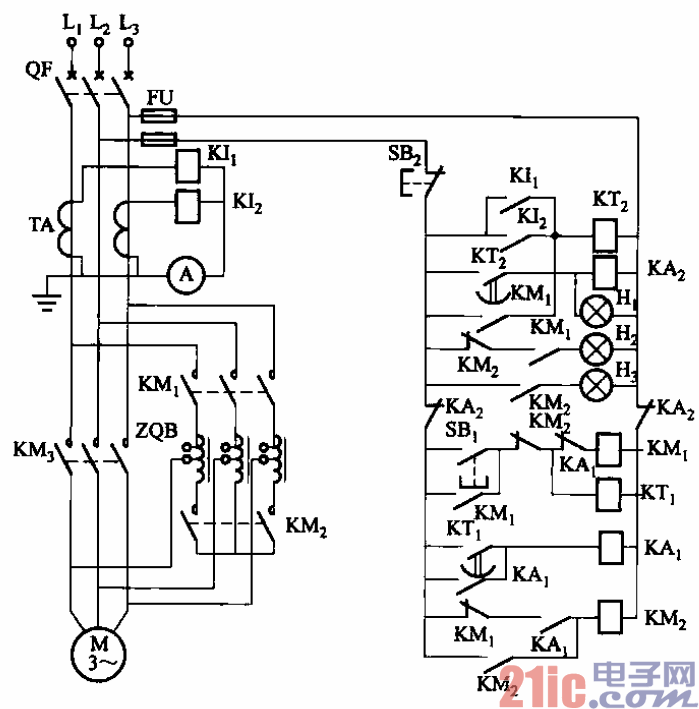 55.LZQ1-70-13型自耦降压启动器启动电路.gif