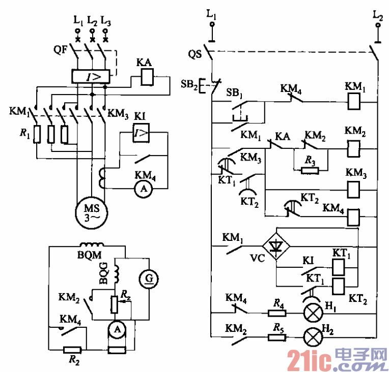 188.同步电动机电阻降压、按定子电流变化加入励磁的启动电路.gif