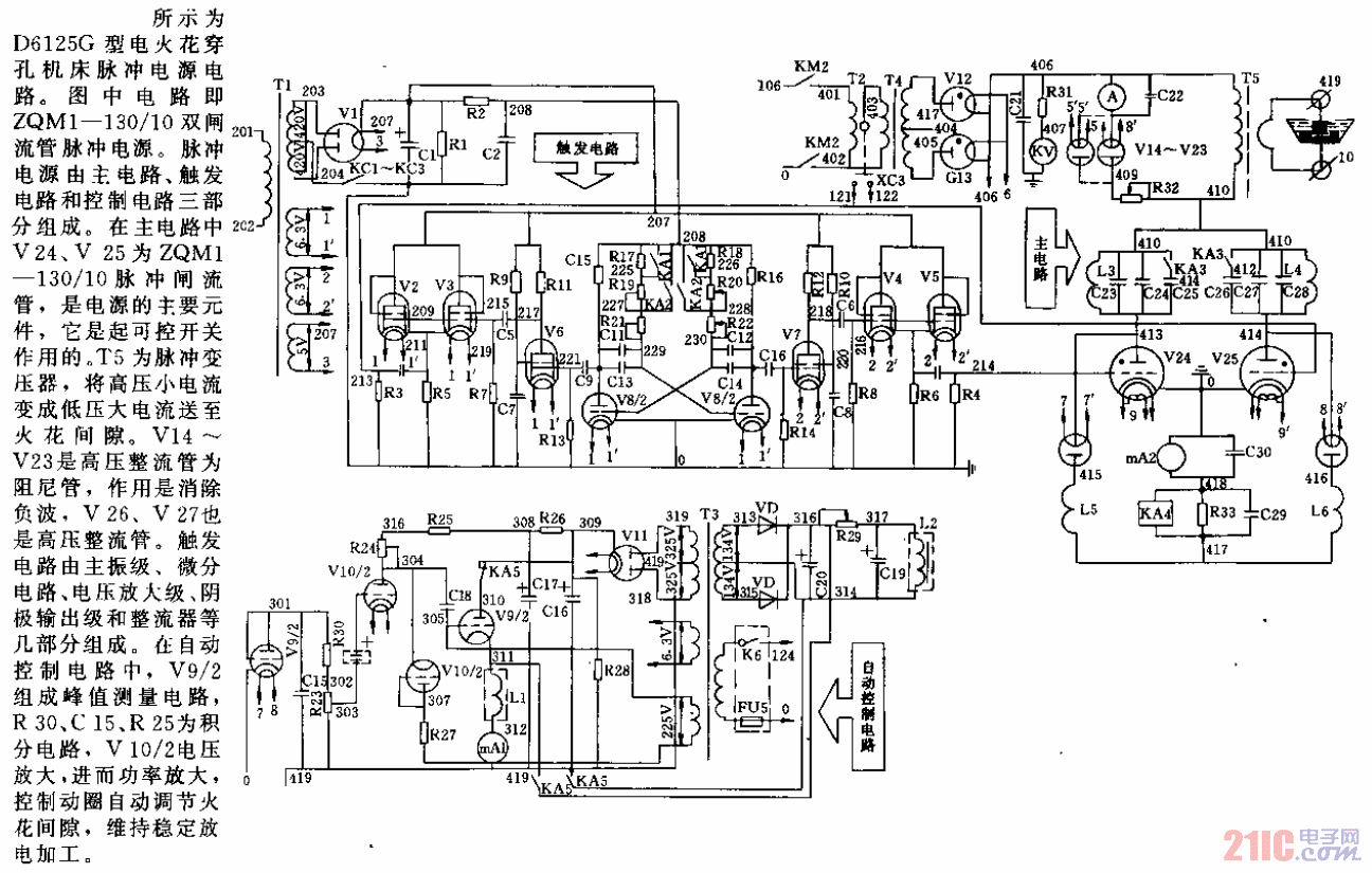 D6125G型电火花穿孔机床脉冲电源电路.gif