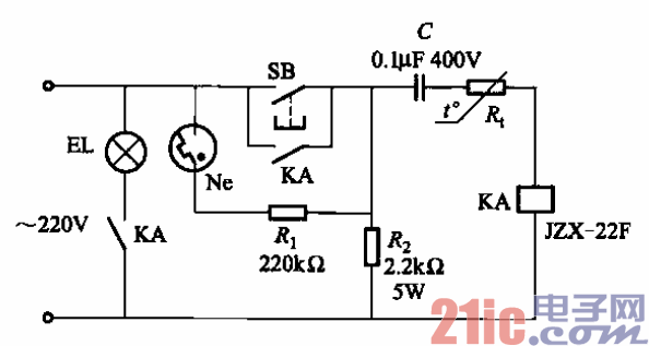 49.采用热敏电阻的照明延时关灯电路.gif