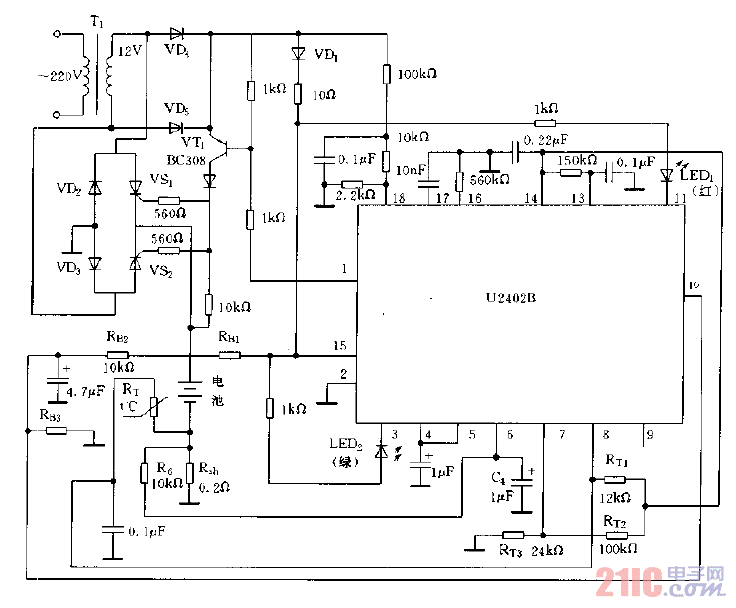U2402B构成的充电电路图.gif
