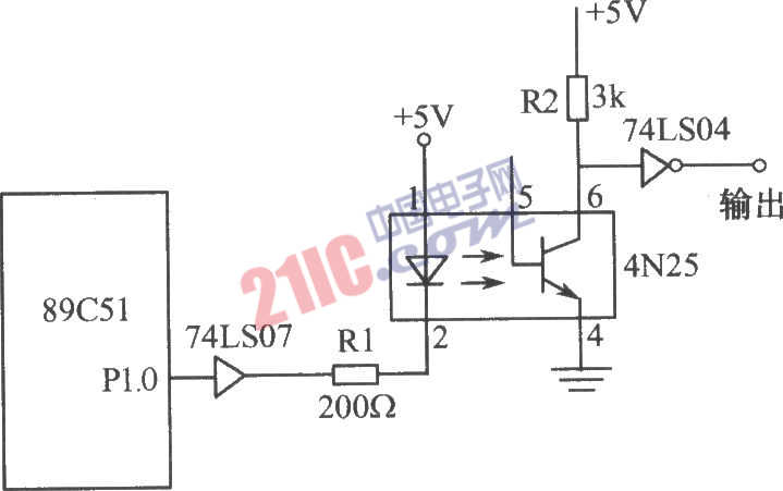 光电耦合器组成的接口电路图