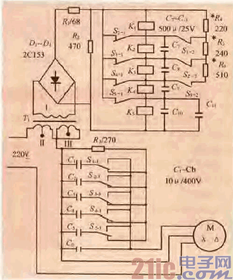 63.一款三相电机接单相电源的自动启动电路.gif