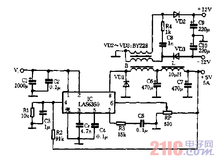 具有三级输出电压的电源电路图.gif