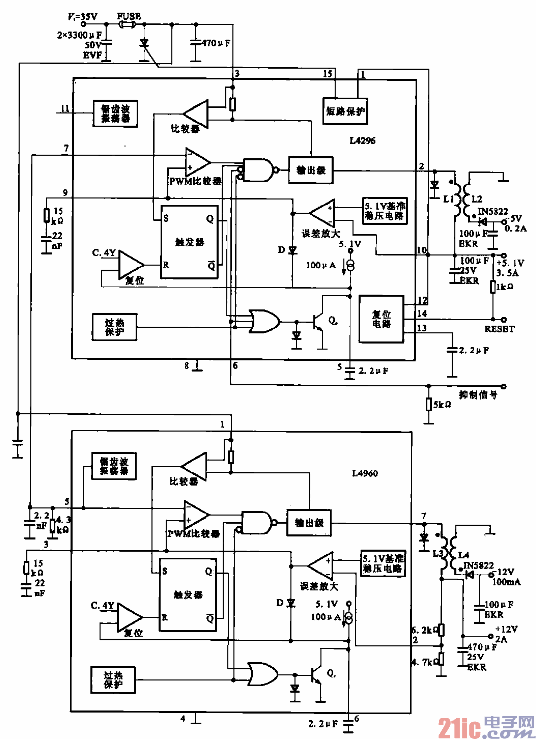 5.具有+5.1V、-5V、+12V和-12V输出的电脑主板电源电路.gif