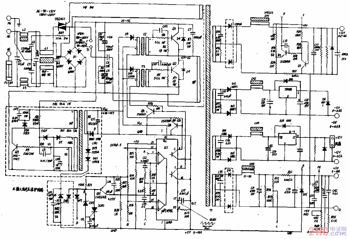 IBM-PC∕XT电源电路图02.gif