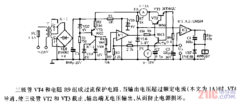 0-12V可调直流稳压电源电路图.gif