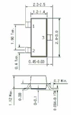 高频三极管SOT-223的封装尺寸图